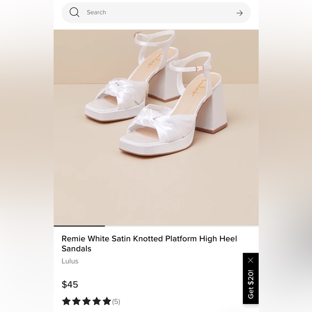 NWT Lulu's White Platform Heels